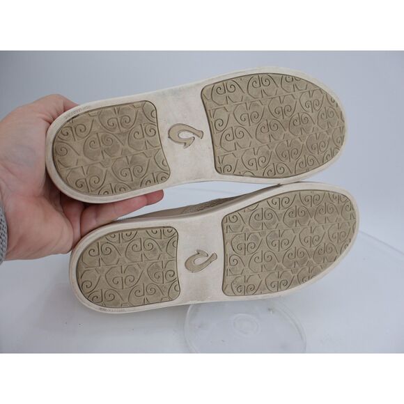OluKai Women's Pehuea Loafer Size 7.5 Slip On Shoe Beige Mesh Convertible Slide - Picture 8 of 12